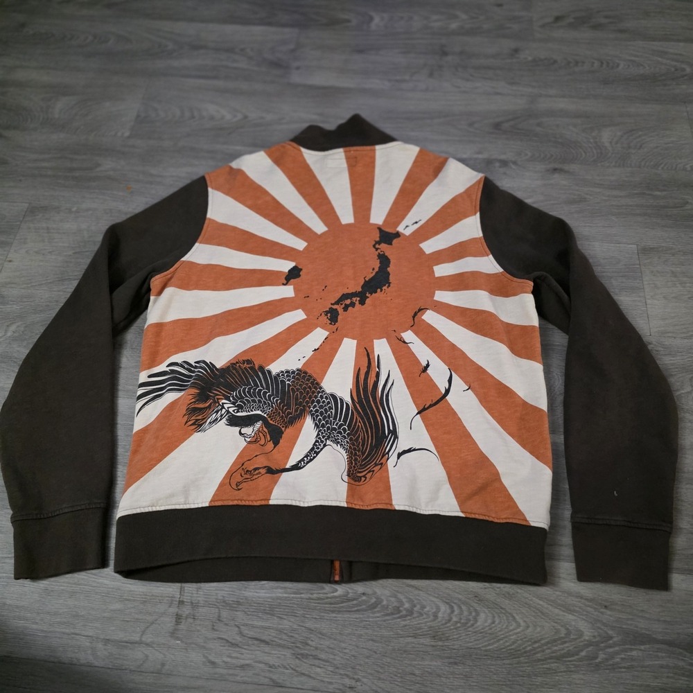 Vintage Lucky Brand Japan Asia Full Zip Brown Jacket Cotton‎ Distressed Men's XL - Picture 7 of 7